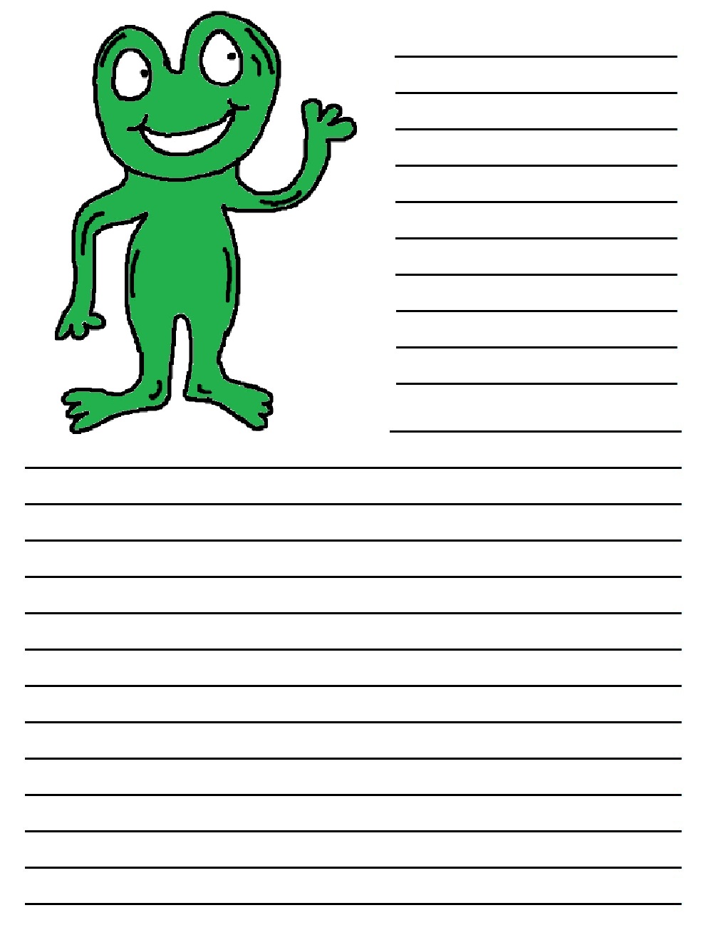 frog writing paper